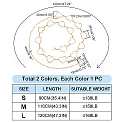 2Pcs 2 Style Alloy Heart Waist Chains&nbsp;AJEW-PH0004-05
