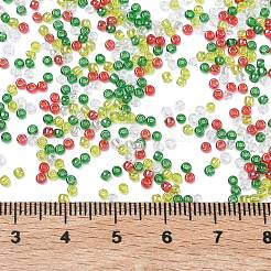 4色11/0個 クリスマス トーホー ラウンドシードビーズ  透明な光沢  109b & 108b & 101 & 105  ミックスカラー  2.2mm  穴：0.8mm  約5555個/50g&nbsp;SEED-X0058-26
