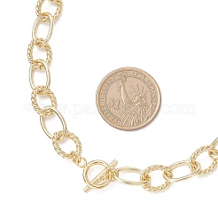 11MM Brass Textured Cable Chain OT Necklaces for Women&nbsp;NJEW-JN05520