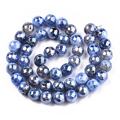 Electroplate Natural Agate Beads Strands&nbsp;G-T131-54G