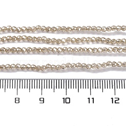 電気メッキガラスビーズセット  丸いビーズの連売り  パール光沢メッキ  多面カット  淡い茶色  2mm  穴：0.6mm  約184~193個/連  13.86~14.02''（35.2~35.6センチメートル）&nbsp;EGLA-H107-01A-PL03