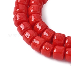 手作りランプワークビーズ連売り  ロンデル  レッド  7.5x5.5mm  穴：1.5~1.8mm  約40個/連  9.35''（23.75センチメートル）&nbsp;LAMP-I030-02A