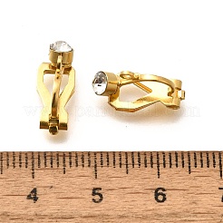 316サージカルステンレススチールラインストーンクリップオンイヤリングセッティング  18KGP本金メッキ  13x9x6.5mm  穴：1.2mm&nbsp;STAS-F311-13G