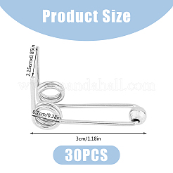 30個の鋼製ねじりバネ  ワイヤースプリング  パーマロッドアクセサリーに適しています  ステンレス鋼色  30x12.5mm&nbsp;FIND-FH0008-71