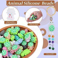 食品グレードシリコンフォーカルビーズ10個  ホワイト  羊  25x20x14.5mm  穴：2mm&nbsp;SIL-SZ0002-49B