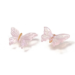 蓄光樹脂カボション  蝶  暗闇で光る  グリッターパウダー付き  ピンク  10x13x2mm&nbsp;CRES-R458-10A-03