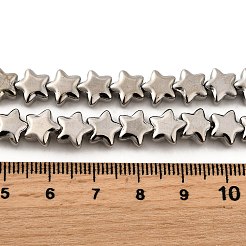 電気メッキガラスビーズセット  スター  フルメッキ  プラチナメッキ  8x8.5x4mm  穴：0.8mm  約56個/連  15.51''（39.4センチメートル）&nbsp;EGLA-V001-07F