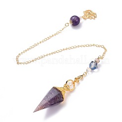 Resin Hexagonal Pointed Dowsing Pendulums(Brass Finding and Gemstone Inside)&nbsp;G-L521-A12