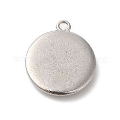 304ステンレスペンダント  ステンレス鋼色  ラレ模様の目  フラットラウンド  18.5x16x3mm  穴：1.6mm&nbsp;STAS-D049-03G