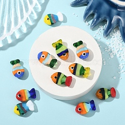 10Pcs 5 Colors Handmade Lampwork Beads&nbsp;LAMP-YW0001-62