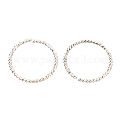 変色しない304ステンレススチールオープン丸カン  ツイストラウンド  ステンレス鋼色  22x2mm  12ゲージ  内径：20mm&nbsp;STAS-I178-06A