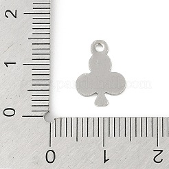 変色しない201ステンレススチールチャーム  クラブの魅力  ステンレス鋼色  13x10x1mm  穴：1.2mm&nbsp;STAS-C108-58P