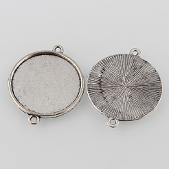Tibetan Style Alloy Cabochon Connector Settings&nbsp;TIBE-M022-14AS