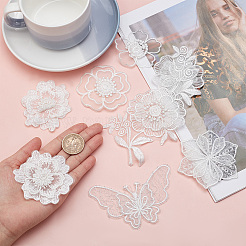 14Pcs 7 Style Lace Embroidery Sewing Fiber Ornaments&nbsp;DIY-GF0006-18