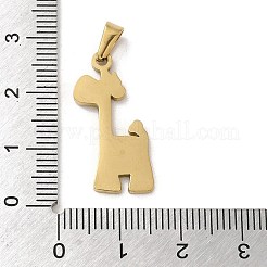 PVD真空メッキ304ステンレスペンダント  レーザー切断  キリンチャーム  ゴールドカラー  30x11.5x1.5mm  穴：3x5mm&nbsp;STAS-B053-11G