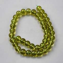 天然クラックルオリーブクォーツラウンドビーズ連売り  10mm  穴：1mm  約40個/連  14.41''（36.6センチメートル）&nbsp;G-WH0043-007C