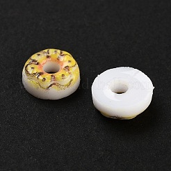 蓄光樹脂模造食品デコデンカボション  暗闇で光る  ドーナツ  淡いチソウ  8.5~9x4.5mm&nbsp;RESI-K036-27I