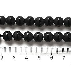 染め加工天然石瑪瑙ラウンドビーズ連売り  艶消し  ブラック  8mm  穴：1mm  約48個/連  15.7インチ&nbsp;G-J271-10-8mm