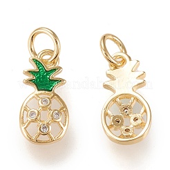 Brass Micro Pave Clear Cubic Zirconia Charms&nbsp;ZIRC-K086-01G