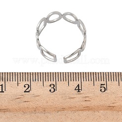 女性用304ステンレススチールカフリング  ステンレス鋼色  8.8mm  調整可能&nbsp;RJEW-A079-08D-P
