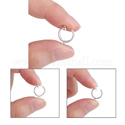 真鍮クリップオンフープピアスパーツ  穴開けないイヤリング  カドミウムフリー＆鉛フリー  銀  15.5x11x1.5~4.5mm  穴：1.8mm&nbsp;KK-P102-01S