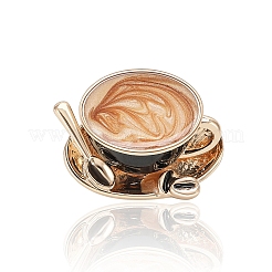 コーヒーエナメルピン  バックパック服用合金ブローチ  ブラック  19x26mm&nbsp;PW-WGF03CC-02