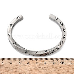 バイキングの言葉は私の心の中にいつもある 304 ステンレススチール エナメル カフ バングル 女性用  ステンレス鋼色  内径：2x2-1/2インチ（5x6.2cm）&nbsp;BJEW-Z092-10P