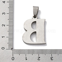ステンレスペンダント201個  ラインストーン付き  文字L  文字B  25x18x2mm  穴：6x3mm&nbsp;STAS-Q342-53P-B