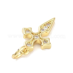 Cross Rack Plating Brass Clear Cubic Zirconia Pendants&nbsp;KK-M293-18G