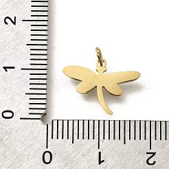 304ステンレススチールラインストーンペンダント  ドラゴンフライチャーム  イオンプレーティング（ip）  18KGP本金メッキ  11x15x1.5mm  穴：3mm&nbsp;STAS-R153-44G