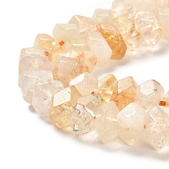 加熱された天然シトリンビーズ連売り  多面カット  ナゲット  10~11x8~10x7~8mm  穴：1mm  約22~23個/連  7.09~7.48''（18~19センチメートル）&nbsp;G-N327-05-22