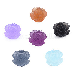 クリア樹脂カボション  花  ミックスカラー  7.5x7x4mm&nbsp;CRES-N030-027