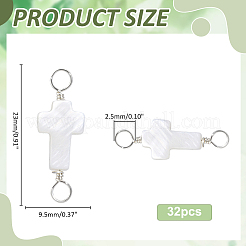 32Pcs Natural Freshwater Shell Connector Charms&nbsp;FIND-ME0004-28S