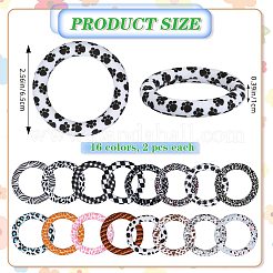 32Pcs 16 Styles Food Grade Eco-Friendly Silicone Pendants&nbsp;SIL-SZ0001-64B