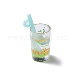 ルミナス半透明レジンペンダント  金箔  暗闇で光る焼酎カップチャーム  ミックスカラー  26x14.5x11.5mm  穴：1.8mm&nbsp;RESI-D057-14