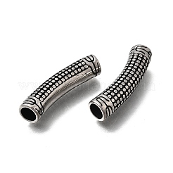 304ステンレスチューブビーズ  カーブチューブ  ソリッド  アンティークシルバー  37.5x8.5mm  穴：6mm&nbsp;STAS-D382-07AS