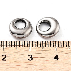 変色しない201ステンレススチールビーズ  丸いリング  ステンレス鋼色  9x3mm  穴：4mm&nbsp;STAS-Z057-21P