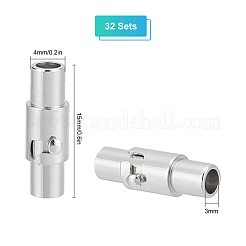 真鍮製磁気ネジ留め具32セット  コラム  プラチナ  15x4mm  穴：3mm&nbsp;KK-SC0001-98