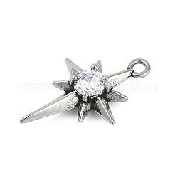 316 Surgical Stainless Steel Micro Pave Cubic Zirconia Pendants&nbsp;LS-STAS-G349-01AS-02