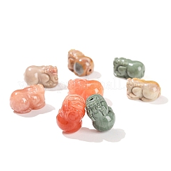 Dyed Natural Rainbow Alashan Agate Carved Beads&nbsp;PW-WGAE261-01
