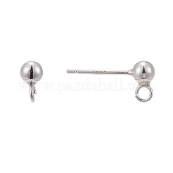 925スターリングシルバー製スタッドピアスパーツ  スタンプ925個付き  銀  15mm  穴：2mm  ピン：0.7mm&nbsp;STER-S002-49