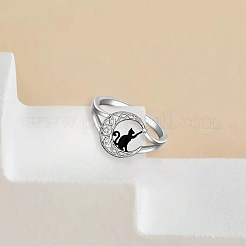 Cat Shape & Moon Alloy Finger Rings&nbsp;FS-WG27026-03