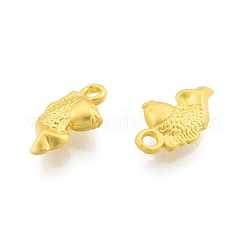合金ペンダント  金魚チャーム  マットゴールドカラー  14.5x8.5x3.5mm  穴：1.6mm&nbsp;FIND-A017-49MG