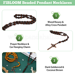 2Pcs 2 Colors Alloy Religion Crucifix Cross Pendant Necklaces Set&nbsp;NJEW-FI0001-38