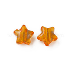 透明なアクリルビーズ  スター  オレンジ  9x9.5x5.5mm  穴：2mm  約2000個/500g&nbsp;MACR-S373-45-B16