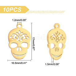 10Pcs 201 Stainless Steel Pendants&nbsp;STAS-UN0030-52