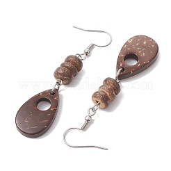 Teardrop Natural Coconut Dangle Earrings for Women&nbsp;EJEW-JE05891