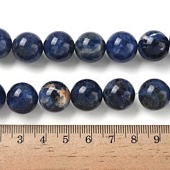 ラウンド天然のソーダライトビーズ連売り  14mm  穴：1.2mm  約28個/連  15.35''（39センチメートル）&nbsp;G-F222-39-14mm