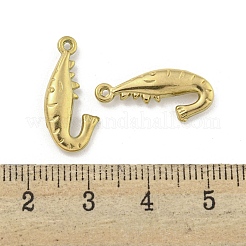 イオンプレーティング（IP）304ステンレスペンダント  エビのチャーム  18KGP本金メッキ  20.5x9.5x3mm  穴：1.5mm&nbsp;STAS-I307-553G