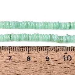 天然淡水シェルビーズ連売り  ヒシビーズ  染め  ディスク  アクアマリン  3~4x0.5~2.5mm  穴：0.5mm  約248~261個/連  14.57~15.35インチ（37~39cm）&nbsp;SHEL-Q028-01F